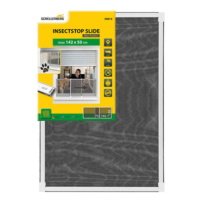 Mosquitera With Frame Extendable Mesh Aluminium White 75-142 X 50CM — image 1