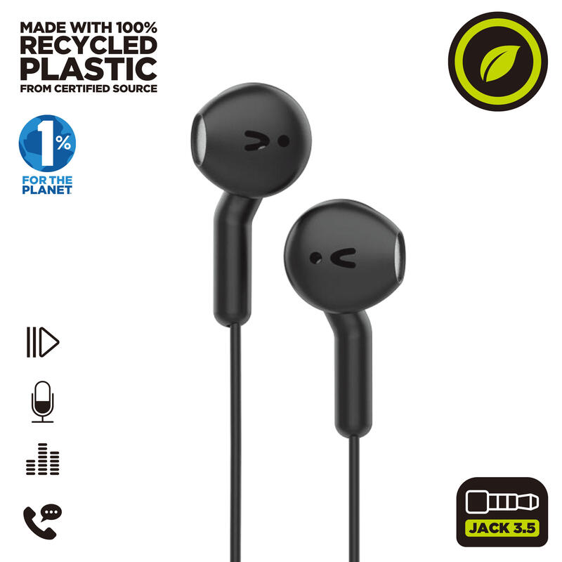 Muvit For Change Headphones Stereo E56 3.5MM Black