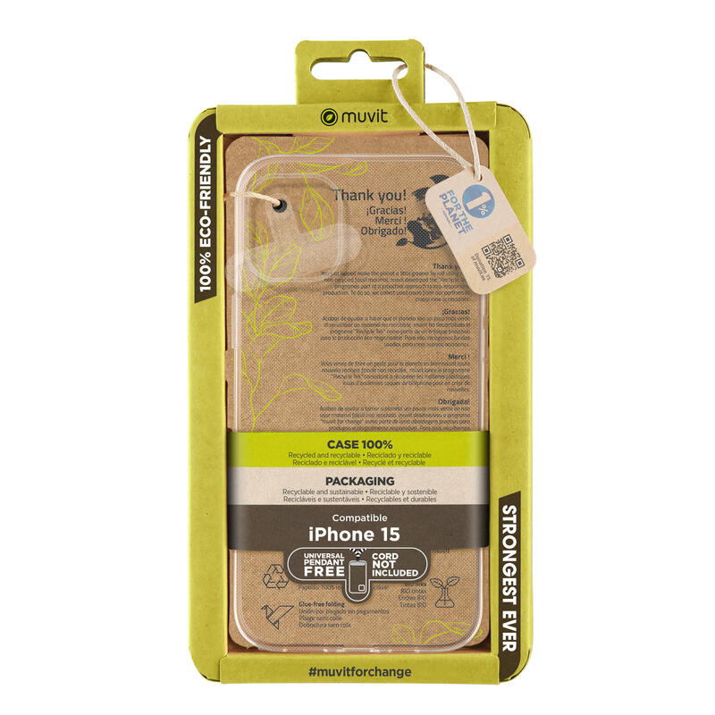 Muvit For Change Case Recycletek Compatible With Apple Iphone 15 Transparent