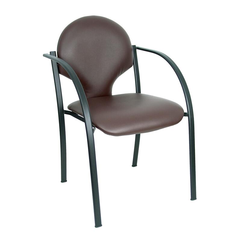 Pack 2 Chairs Hellin Chasis Black Similpiel Brown
