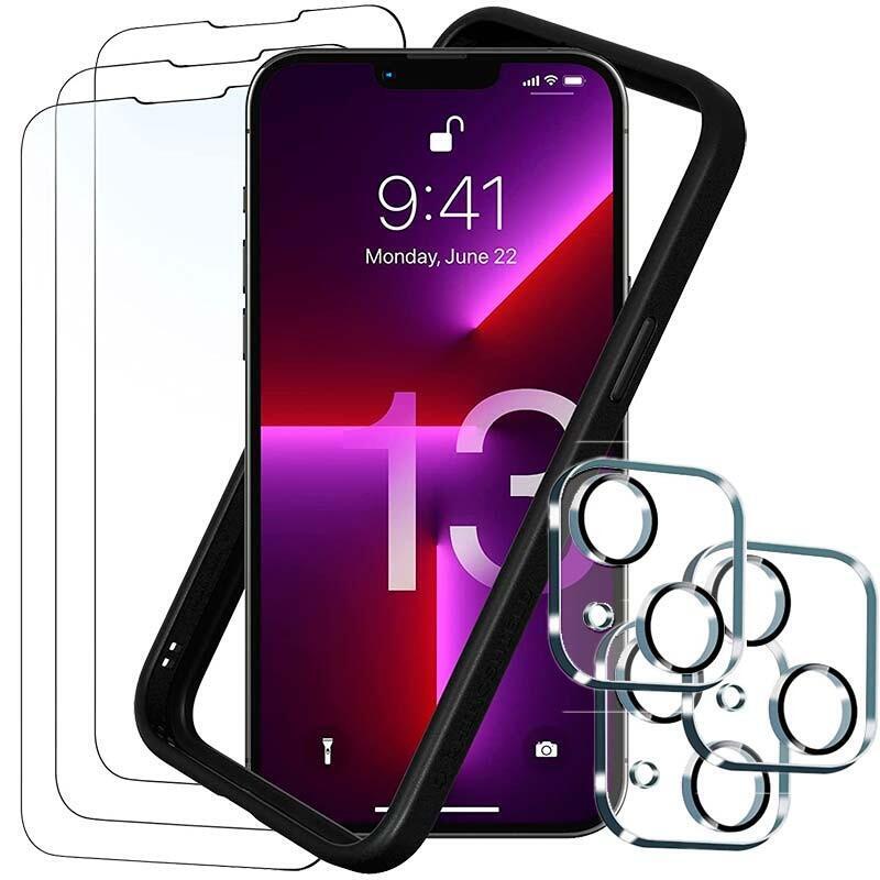 Pack Accesorios Iphone 13 With 3 Protectores Screen + 3 Protectores Camera + Case Bumper