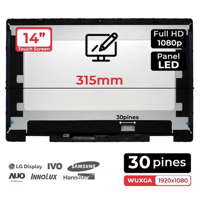 Screen LED Touchscreen Pencil 14 Laptop HP Pavilion X360 14-EK With Frame — image 1