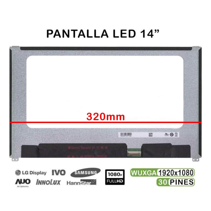 Screen LED 14 Laptop NV140FHM-N47 06HY1W 6HY1W 30 Pines