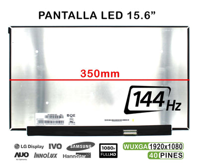 Screen LED 15.6 Laptop NV156FHM-NY4 V8.0 FHD IPS 144HZ 350MM 40 Pines — image 1