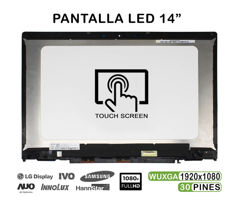 Screen LED 14 Touchscreen With Frame Laptop HP Pavilion X360 14-CD 14-CD0003NS 14-CD0008NS