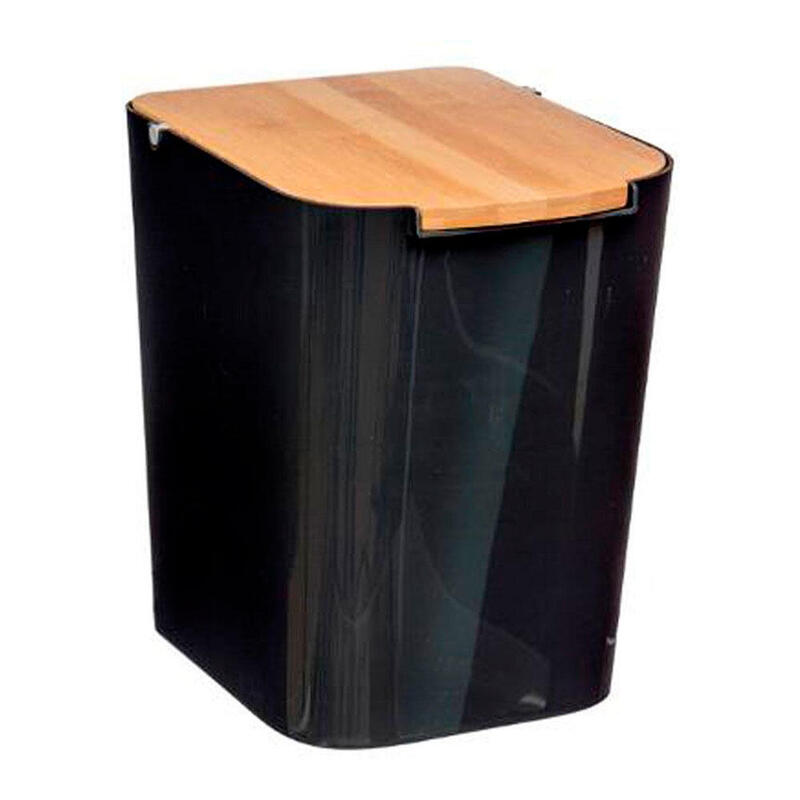 Papelera Bathroom Bambu-negro 5L Collection 'baltik'