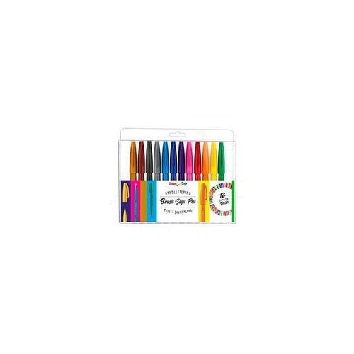 Pentel Brush Sing Pen Pack 12 Markers With Punta Pincel - Lineas Finas Or Gruesas Dependiendo Presion - — image 1