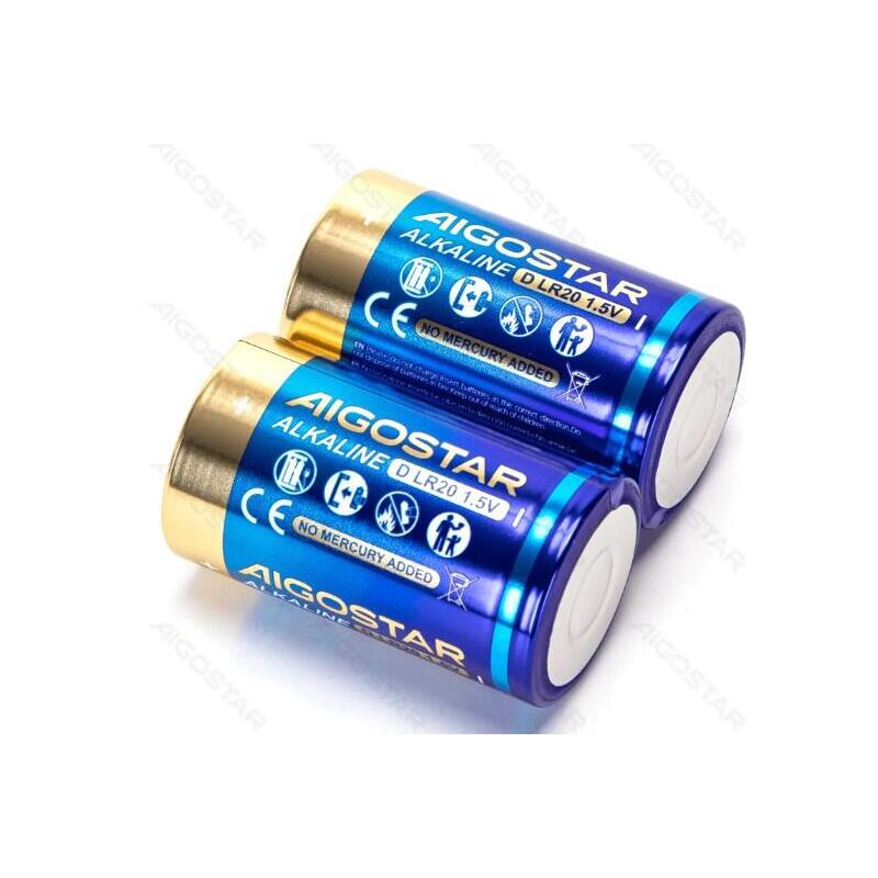 Aigostar Battery Alcalina LR20 (d) 1.5V 2 Units