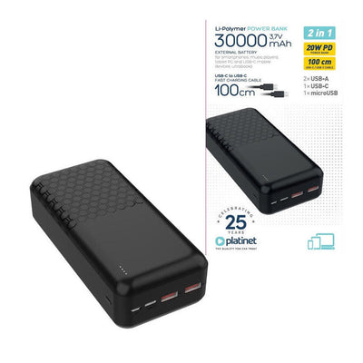Platinet Power Bank 30000MAH Charging Fast Black PMPB30OP19 — image 1