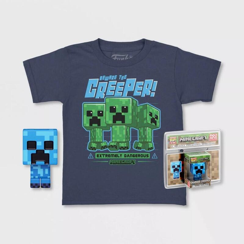 Funko Pop & Tee Minecraft Charged Creeper + T-shirt Size XL