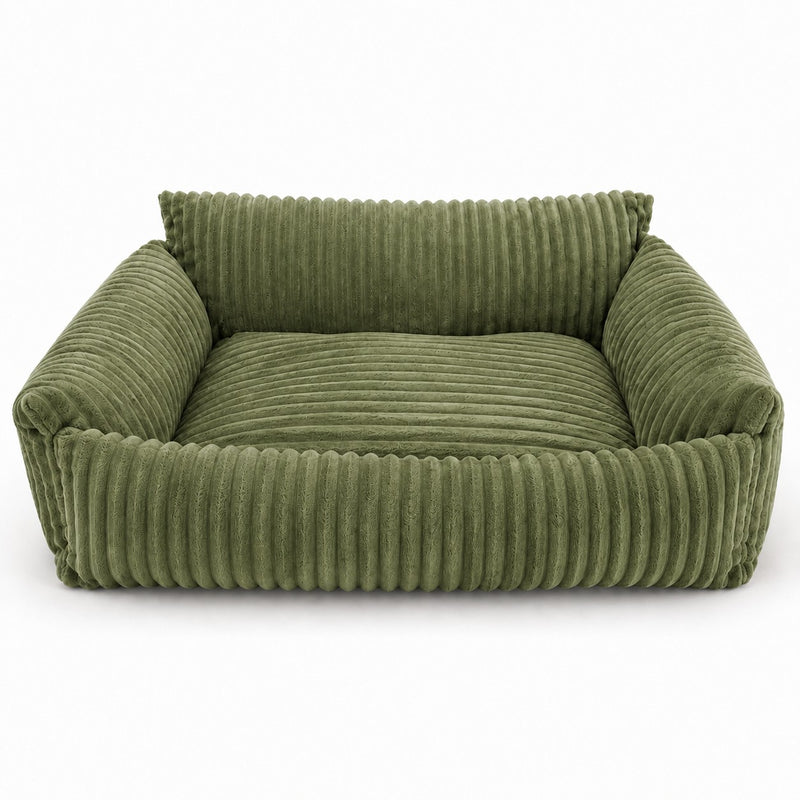 Lodie Corduroy Memory Foam Dog Sofa – Green, M