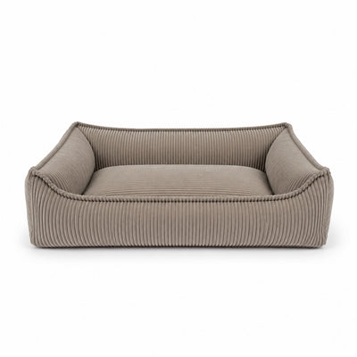 Nino Corduroy Memory Foam Dog Basket Bed – Hazelnut Taupe, XS