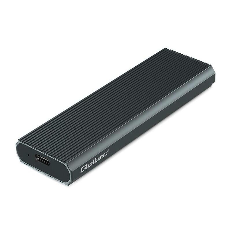 Qoltec 52630 Enclosure M.2 SSD Drive NVMe PCIE USB 3.1 Super Speed 10GB S 4TB Graphite