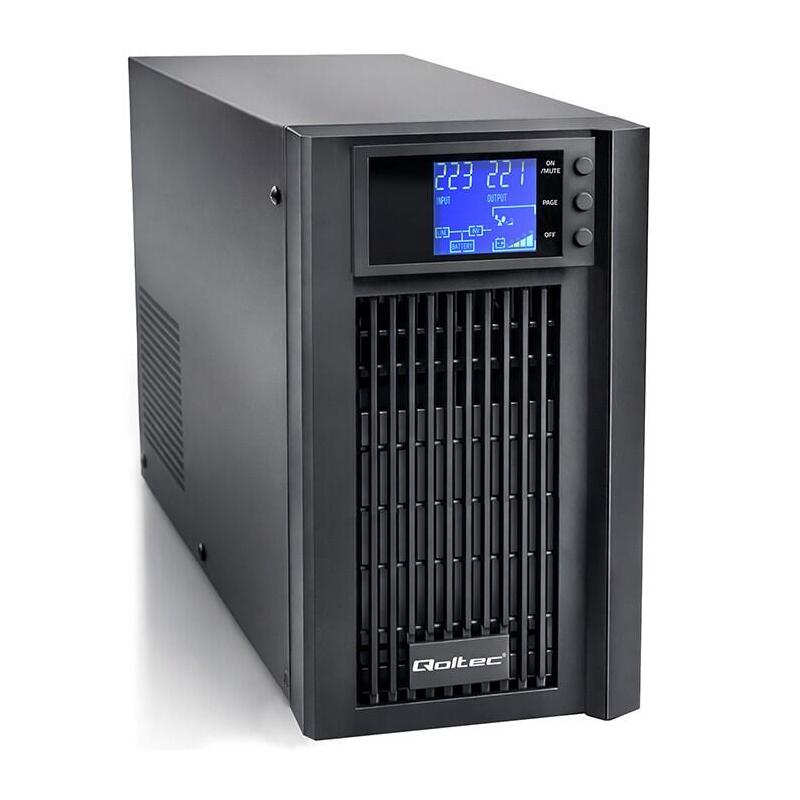 Qoltec Pure Sine Wave UPS Emergency Power Supply 3KVA 2400W Avr LCD