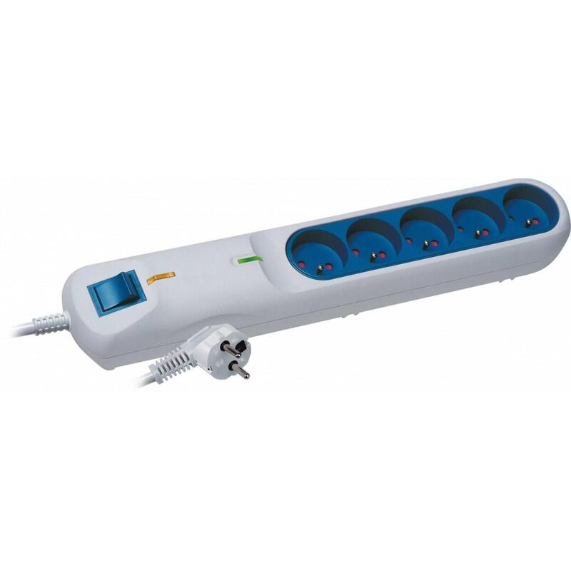 Power Strip With Protection Contra Sobretensiones Lf 2001A, 3L, 5M Grey