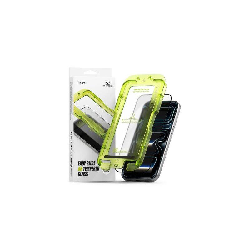 Ringke Iphone 17 Pro Max. Screen Protector Premium Easy Slide Ar Tempered Glass 9H With Installation Jig Trans
