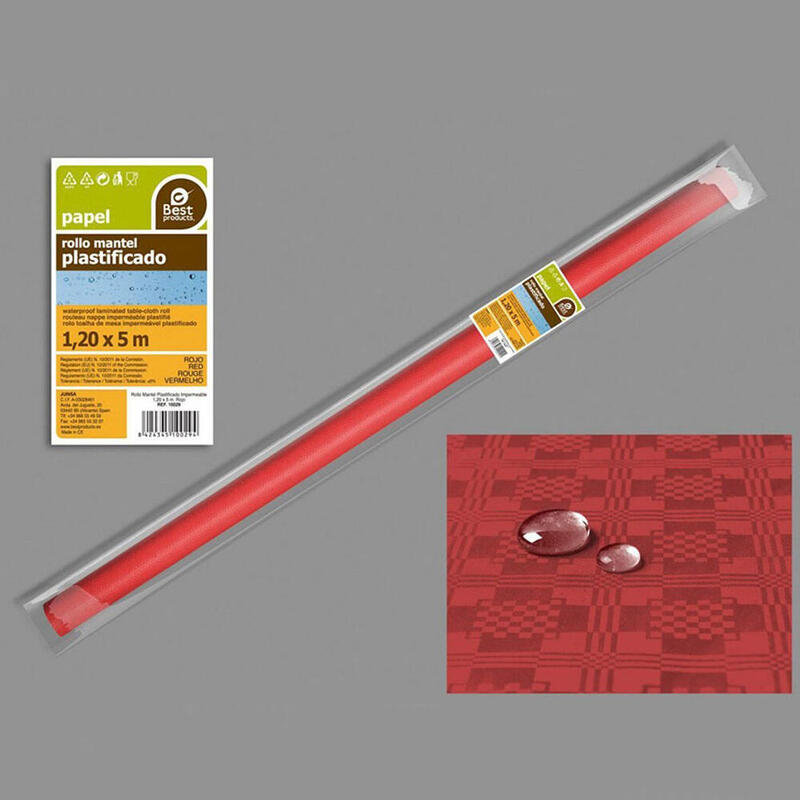 Roll Tablecloth Waterproof Red 1,2 X 5M