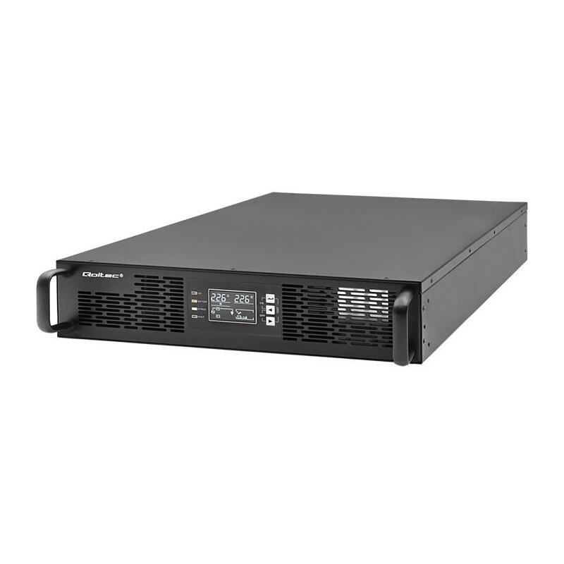 Qoltec UPS 52286 UPS Rack 2,4KVA 2400W Factor Power 1,0 LCD Epo USB On Line