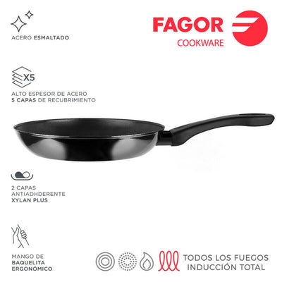 Fagor Frying Pan Indutherm Ø26CM Black Steel Aisi 430 — image 1
