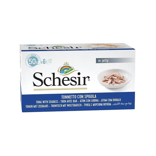 Schesir Tuna With Sea Bass In Jelly - Wet Cat Food - 6X50G — image 1