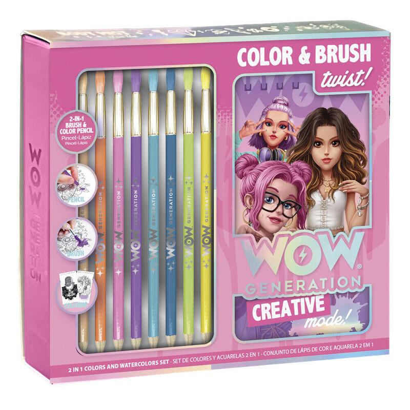 Wow Generation Set Bloc Artista Pincel And Pencils Acuarela