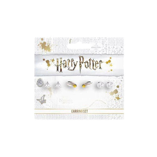 Set Pendientes Deathly Hallows Golden Snitch Platform Harry Potter — image 1