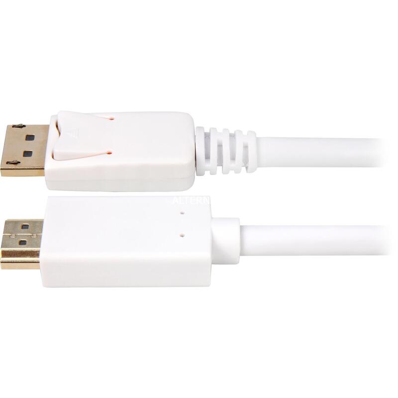 Sharkoon Cable DisplayPort 1.2 - HDMI 4K White 3 Metres