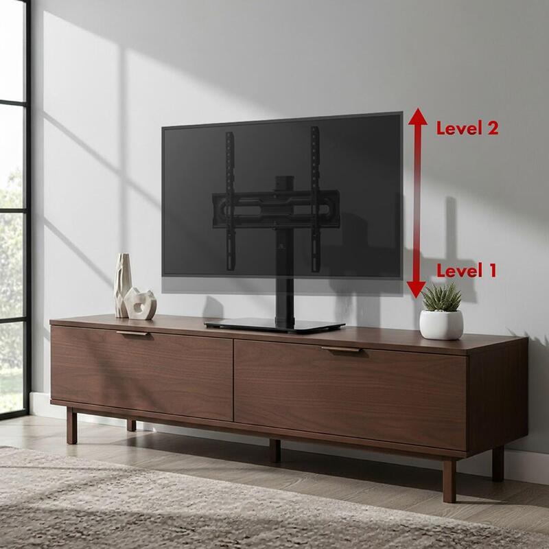 Maclean Stand Universal TV , Mueble Rtv, Stand Max. 35KG, Rotación 20 Grados, TV 32-55, MC-132