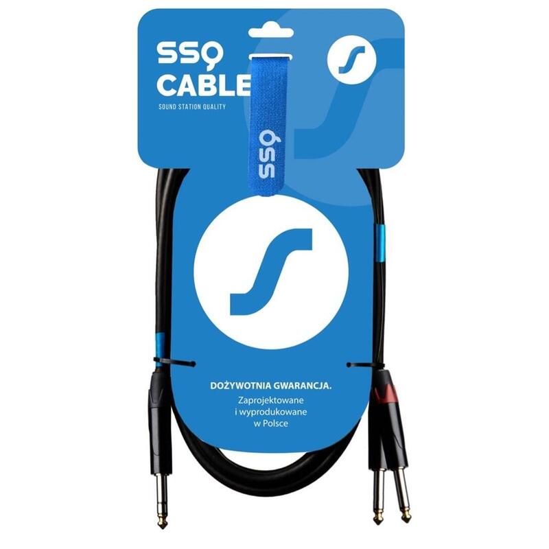 Ssq JSJM2 SS-1453 Cable Jack Stereo - 2X Jack Mono 2M Black