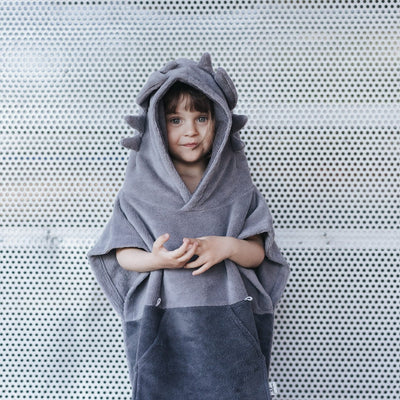 Surfdragon Kids Bath Poncho - Grey