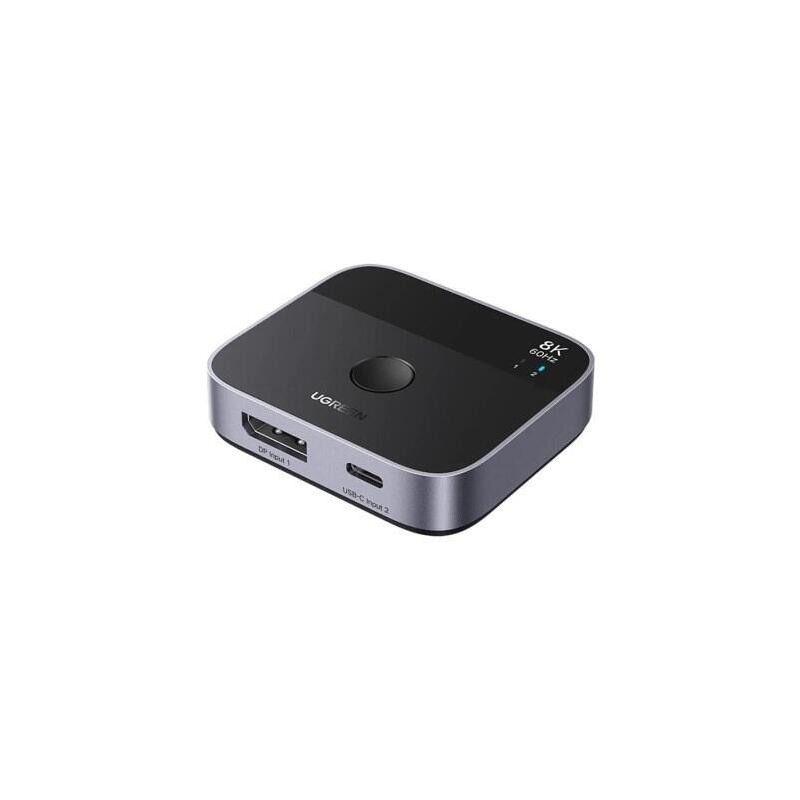 UGREEN Switch DisplayPort/USB-C a USB-C Grey