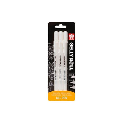 Talens Sakura Pens Gelly White Thin/Medio/Thick Gel Glossy Case 3 White — image 1