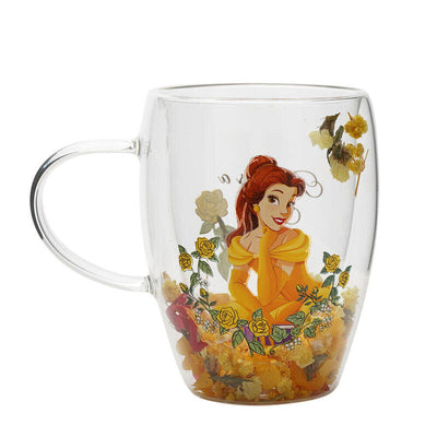 Mug Glass Flores Secas Bella Princesas Disney — image 1