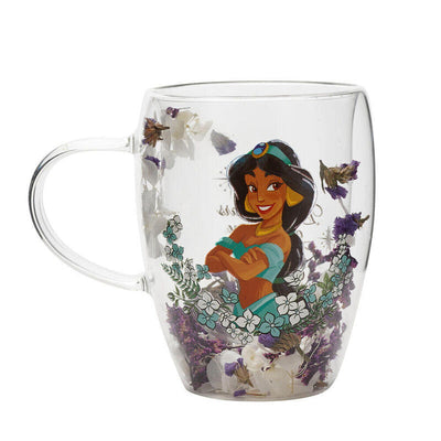 Mug Glass Flores Secas Jasmine Princesas Disney — image 1