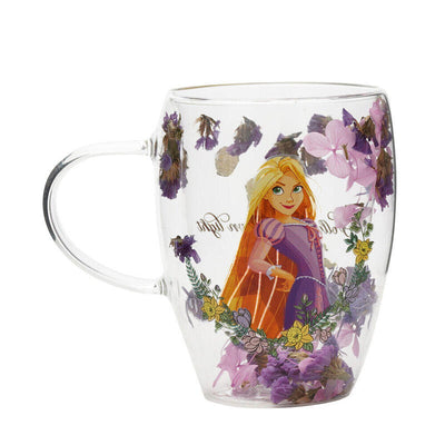 Mug Glass Flores Secas Rapunzel Princesas Disney — image 1