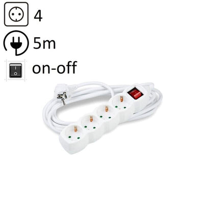 Technik Power Strip Power 4 Plugs 5,0M 16A White + Switch — image 1
