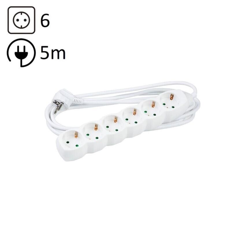 Technik Power Strip Power 6 Plugs 5,0M 16A White