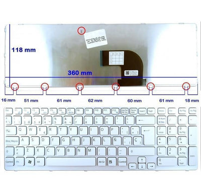 Keyboard White Laptop Sony Vaio SVE151G17M — image 1
