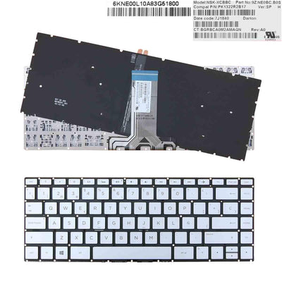 Keyboard Retroiluminado Laptop HP Pavilion 14-BS 14-BS000 14-BS100 14-BS500 Silver Without Frame Intro Small — image 1