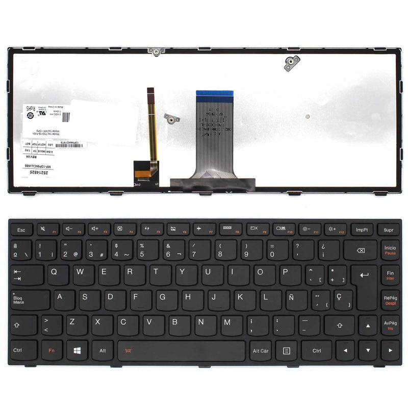 Keyboard Retroiluminado Laptop Lenovo G40-70 Black