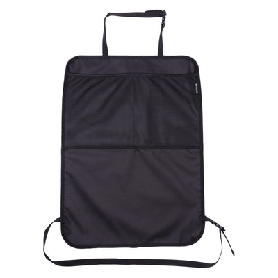 Car Seat Kick Mat with Storage Pockets – Black