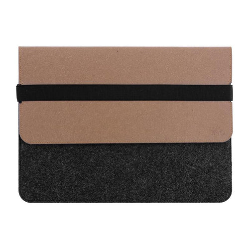 Tnb Case 13/14 Laptop Sleeve - Recycled Leather And Felt Made In France - Brown/Grey — image 1