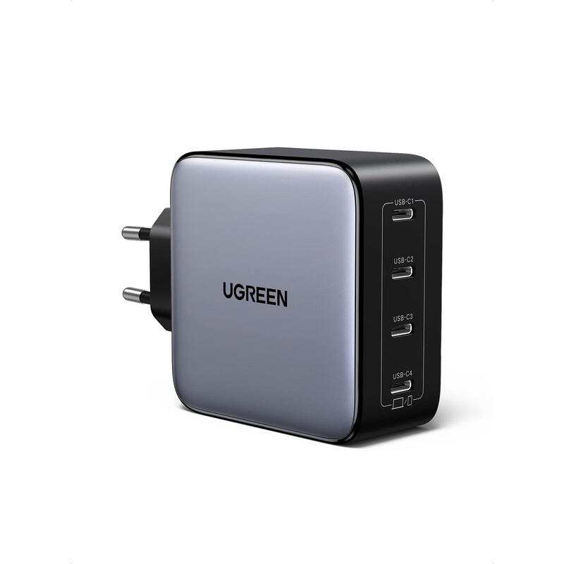 UGREEN 100W GaN Tech Fast Wall Charger, 4x USB-C Black 4-IN-1