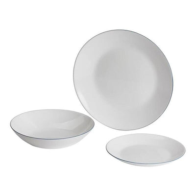 Tableware Model Aqua, White With Borde Blue 12 Pieces — image 1