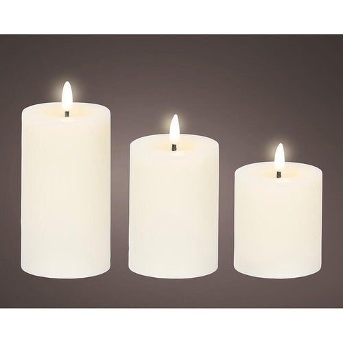 Candle Cera LED Colour White Ø7CM With Diferentes Alturas, 3 Units — image 1